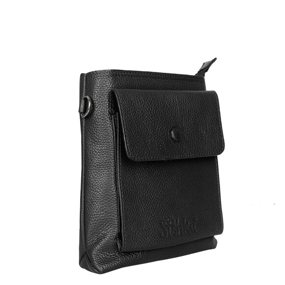 Leather Black Crossbody Shoulder Bag for Men & Women –Sling Bag for Daily Use - Picture 6 of 10